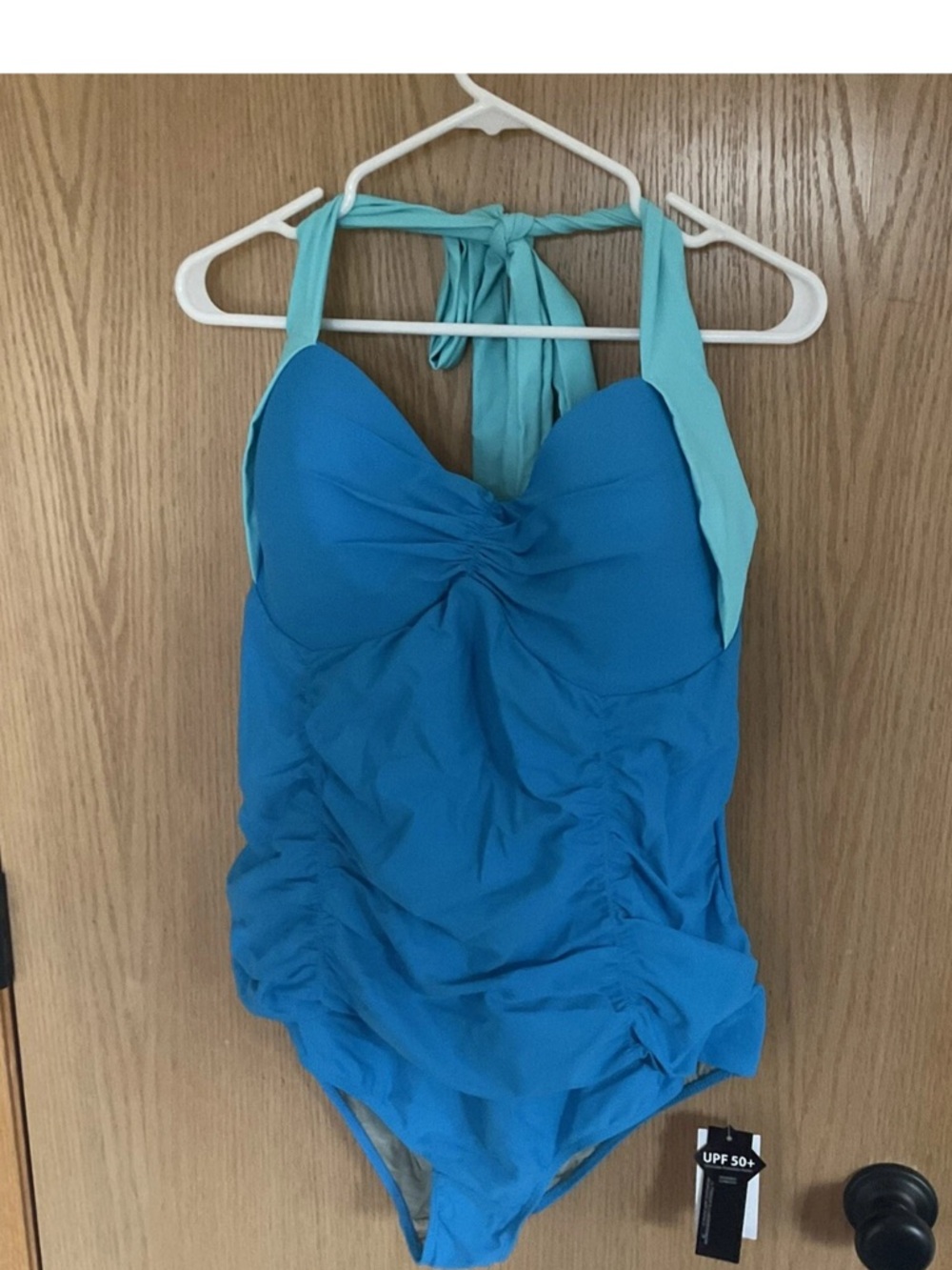NEW With Tags $94 Paramour Blue Swimsuit Swim one piece , UPF 50+ women plus 1X